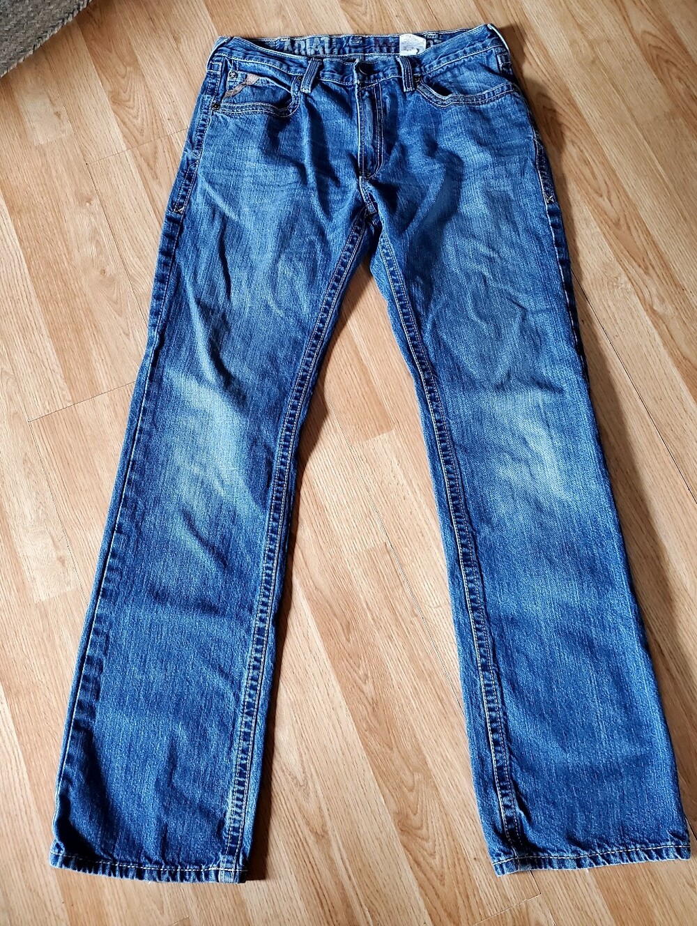 Ariat Men's Blue Slim Boot Cut Jeans 36x38
